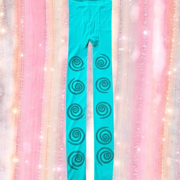 Teal Spiral Tights